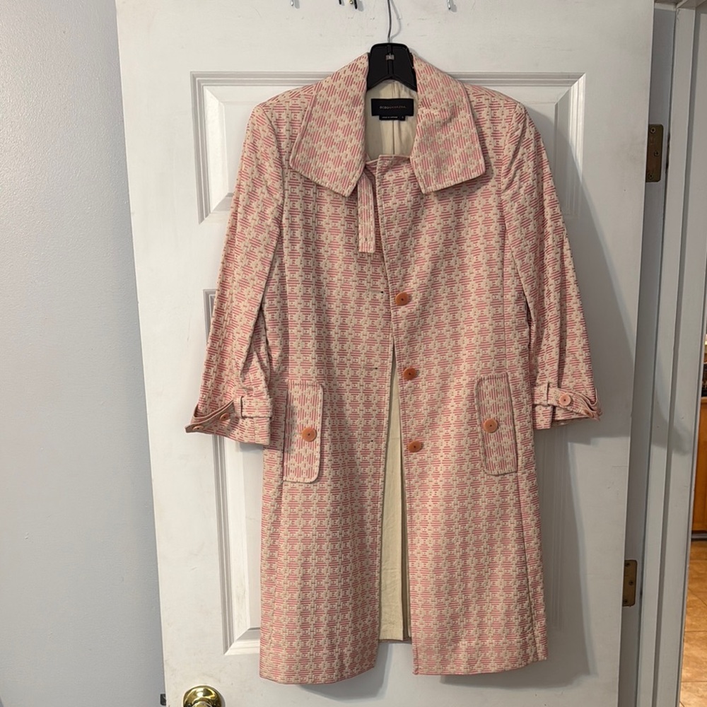 Elegant Pink Patterned Women's Coat